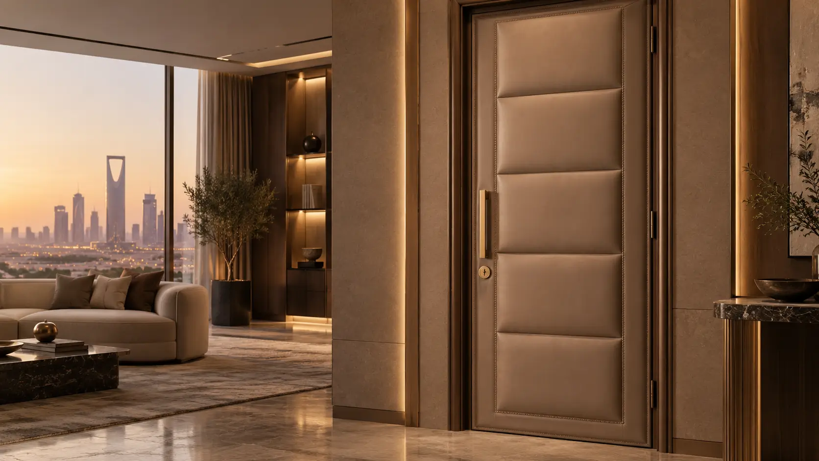 Leather Upholstered Doors in Riyadh – Acoustic Luxury with Visual Impact