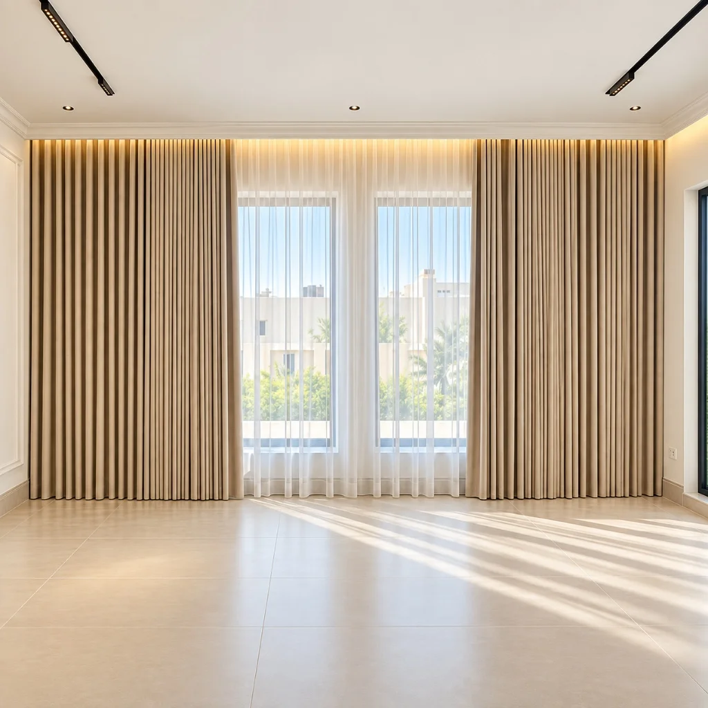 Double Layer Wave Curtains