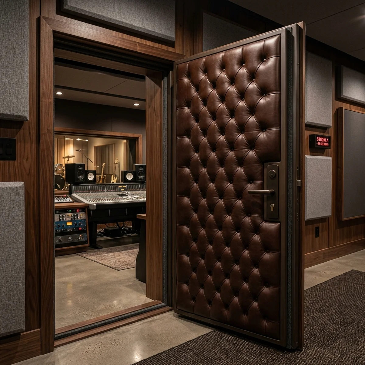Acoustic Padded Leather Doors